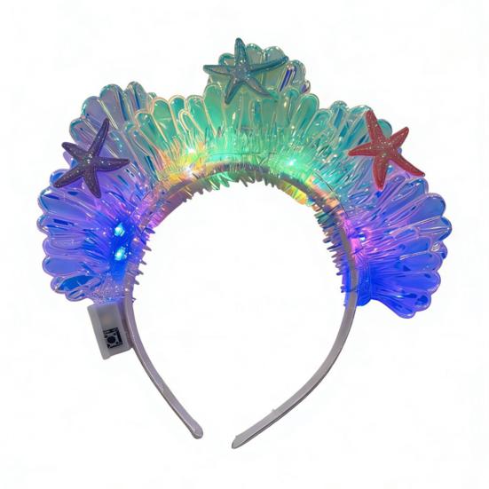 1/2 шт. Светодиодная светящаяся повязка на голову, регулируемая, легкая, с голографической пленкой, светящаяся повязка на волосы, для мужчин, женщин, праздничной танцевальной вечеринки, аксессуары для волос B