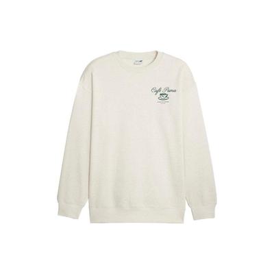 Puma Classics Cafe Crew Sweatshirt mit Buchstabenstickerei Herren Sweatshirt Hellbeige 626321-90