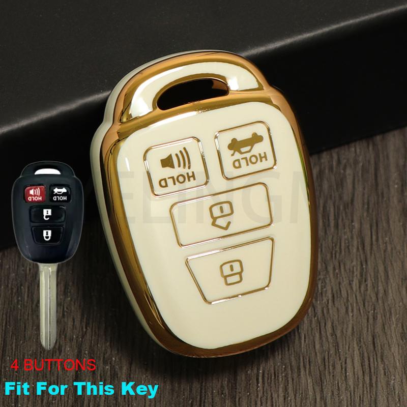 TPU 2/3/4 ButtonsCar Key Cover Case For Toyota Camry Prius Corolla RAV4 Sienna 2014 2015 Shell Fob Protected Holder Accessories
