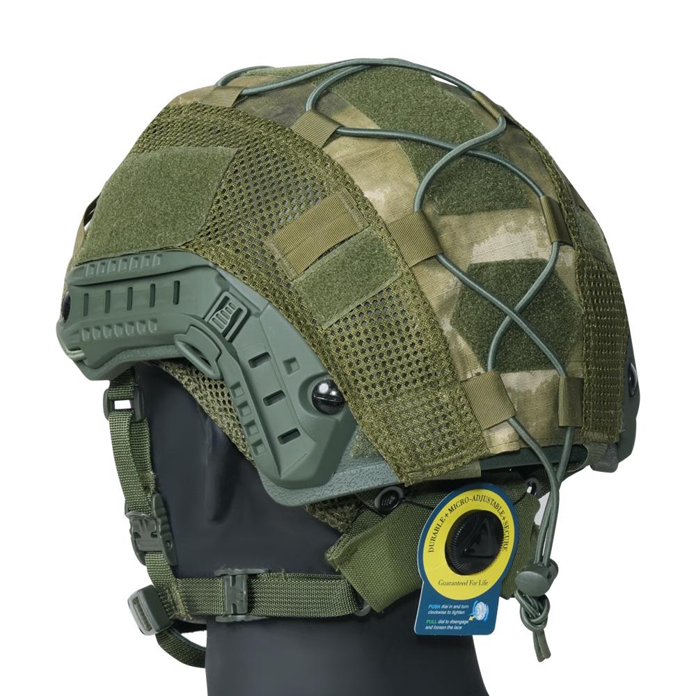 BOOIU Tactical Helmet Cover Airsoft High-cut Helmet Cover Hunting CS Camo with Elastic Cord for MH PJ BJOPS-Core Fast Helmet