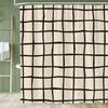 Black and White Plaid Pattern Shower Curtain Abstract Bohemian Fabric Shower Curtain with Hooks Waterproof Bathroom Decoration