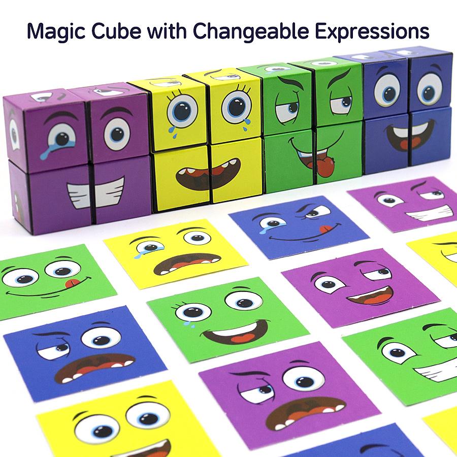 Fun Face Changing Magic Block Card Game - Children's and Adult Puzzle Toys Are Beneficial for Cultivating Children's Imagination