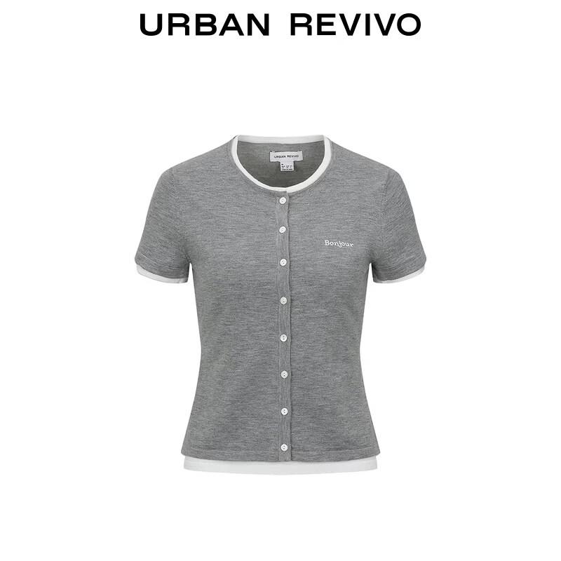 UR Women's Color-block Round Neck Knit Sweater