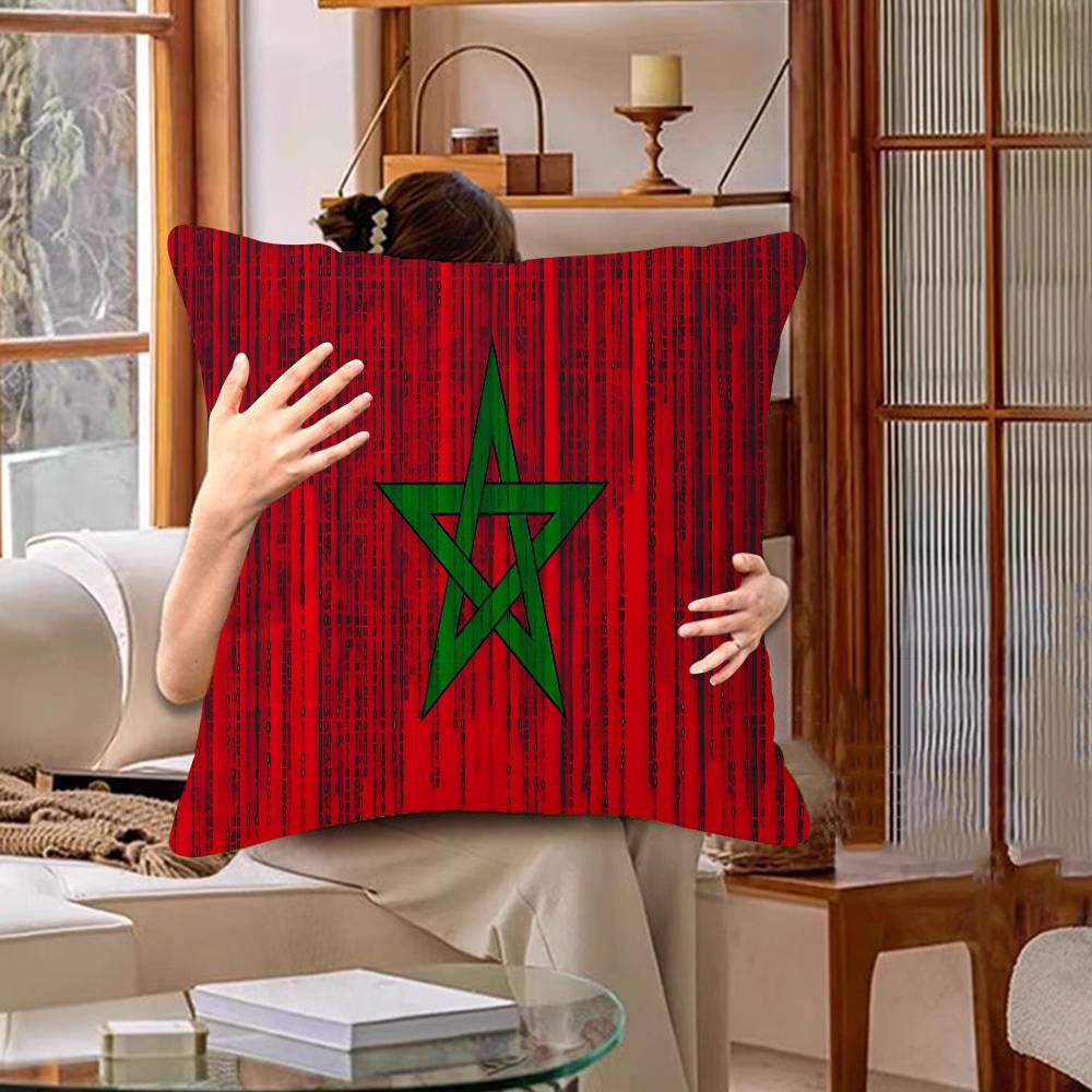 Morocco Map Flag Cushion Cover Decorative Pillow Sofa Home Decor Case Pillow Cases