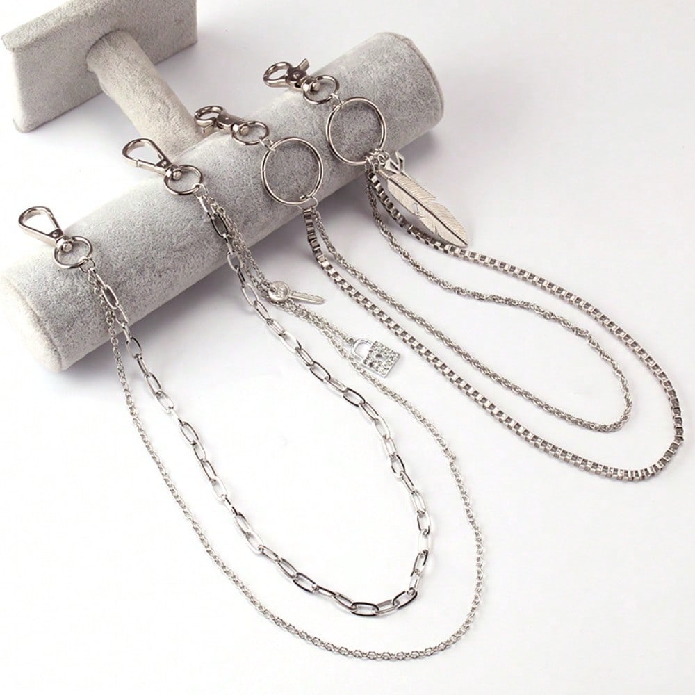 Personalized Street Dancing Cross Pendant, Trouser Chain, Waist Chain, Versatile Double-Layer Waist Chain, The Same For Men And Women