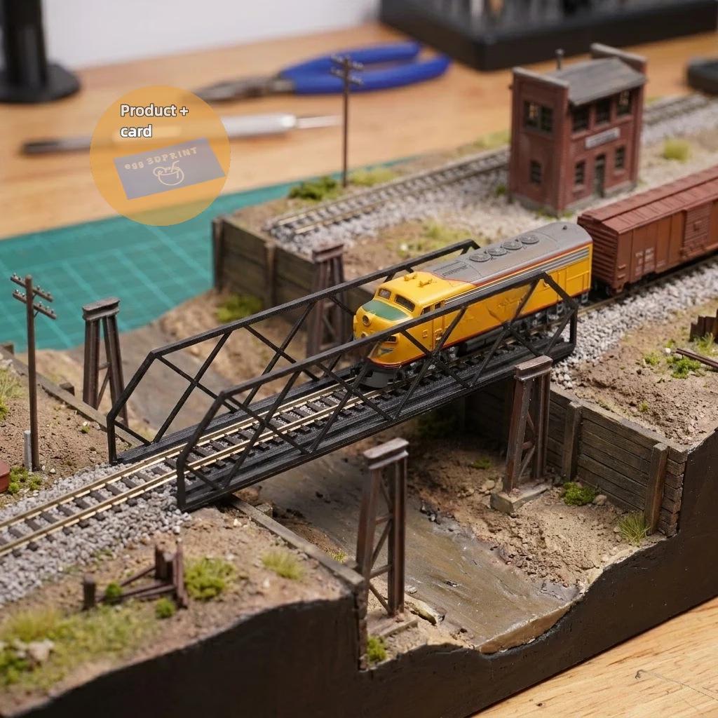 3D Printed N Scale Suspension Bridge Model for Miniature Railway Architecture