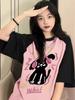 Women's Plus Size Retro Color Block Raglan Short Sleeve Cotton T-shirt