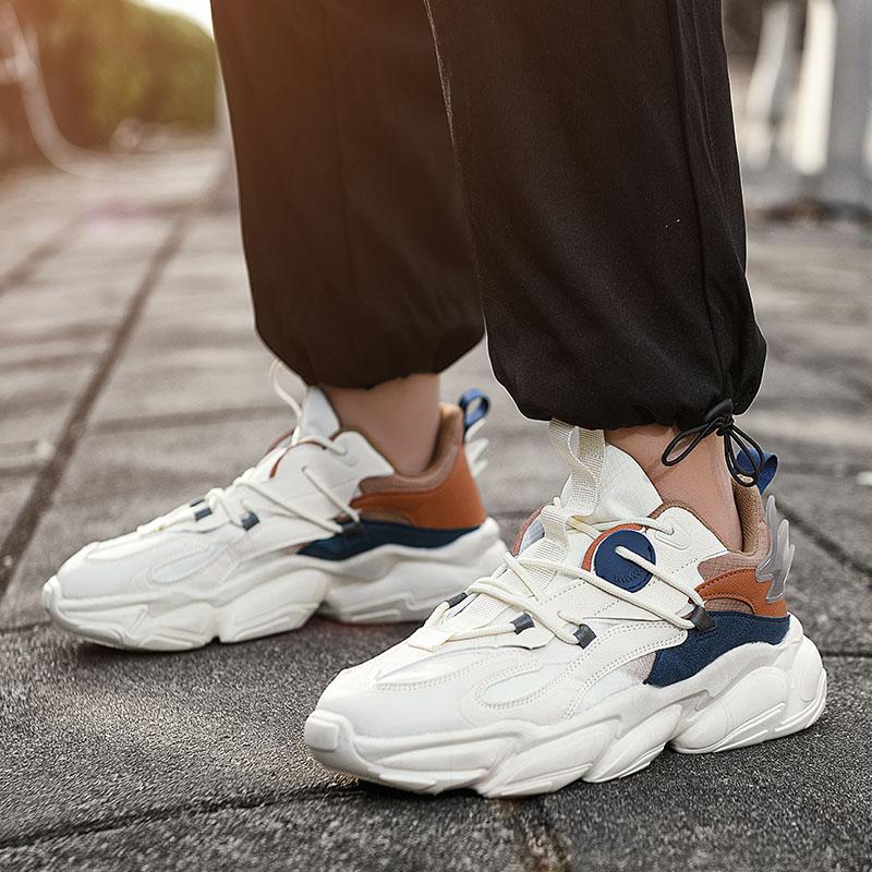 Pantofi sport casual pentru bărbați, Pantofi de skateboarding la modă cu talpă groasă, Pantofi pentru bărbați trendy și confortabili potriviți pentru exterior