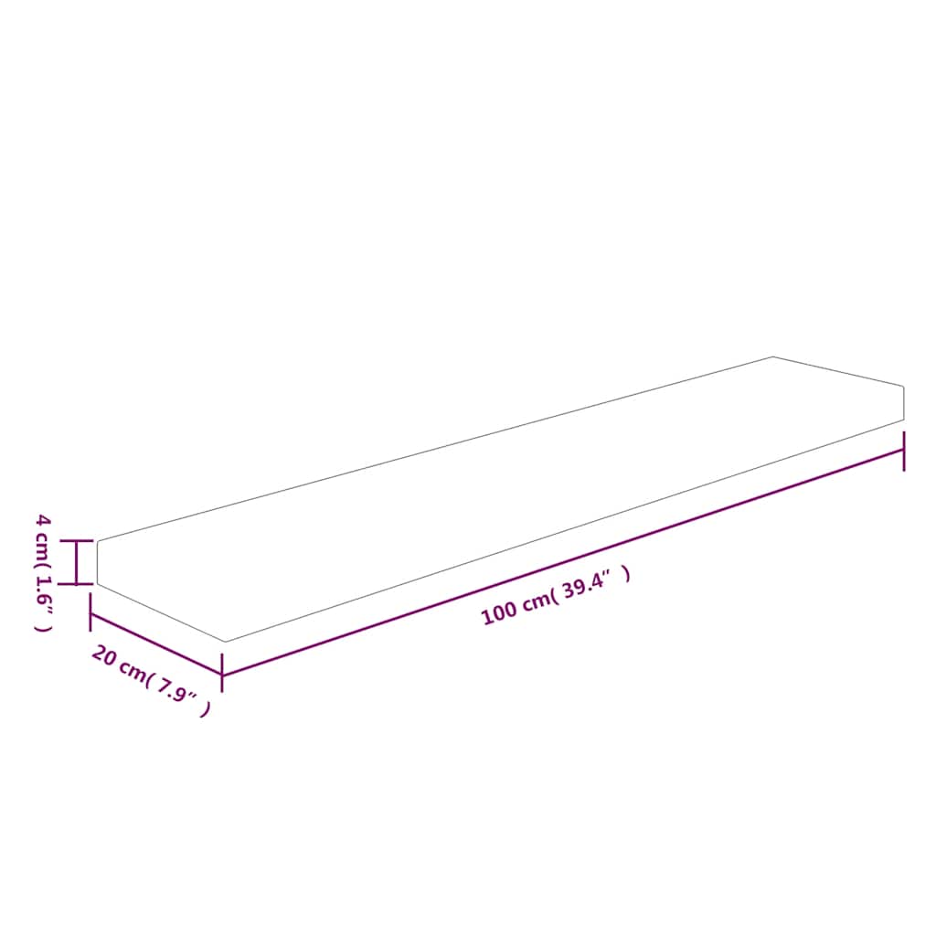 Vidaxl Półka, 100X20X4 Cm, Surowe Lite Drewno Dębowe