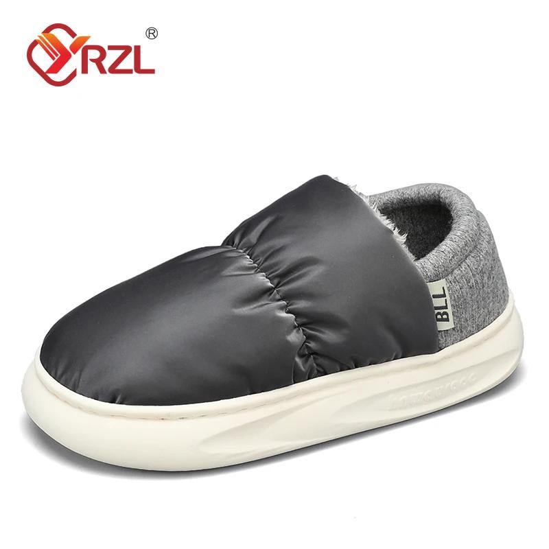 YRZL Winter Women Shoes Casual House Shoe for Men 2024 Outdoor Warm Flats Shoes for Men Indoor Plush Slippers Female Warm Shoes