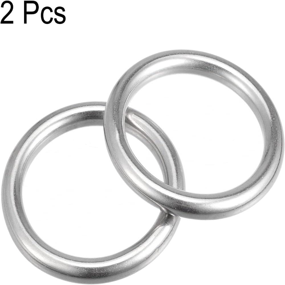 2pcs 304 Stainless Steel Round Ring Handbags, Belts, Ornamental Designs, Shop and Farm, Crafts