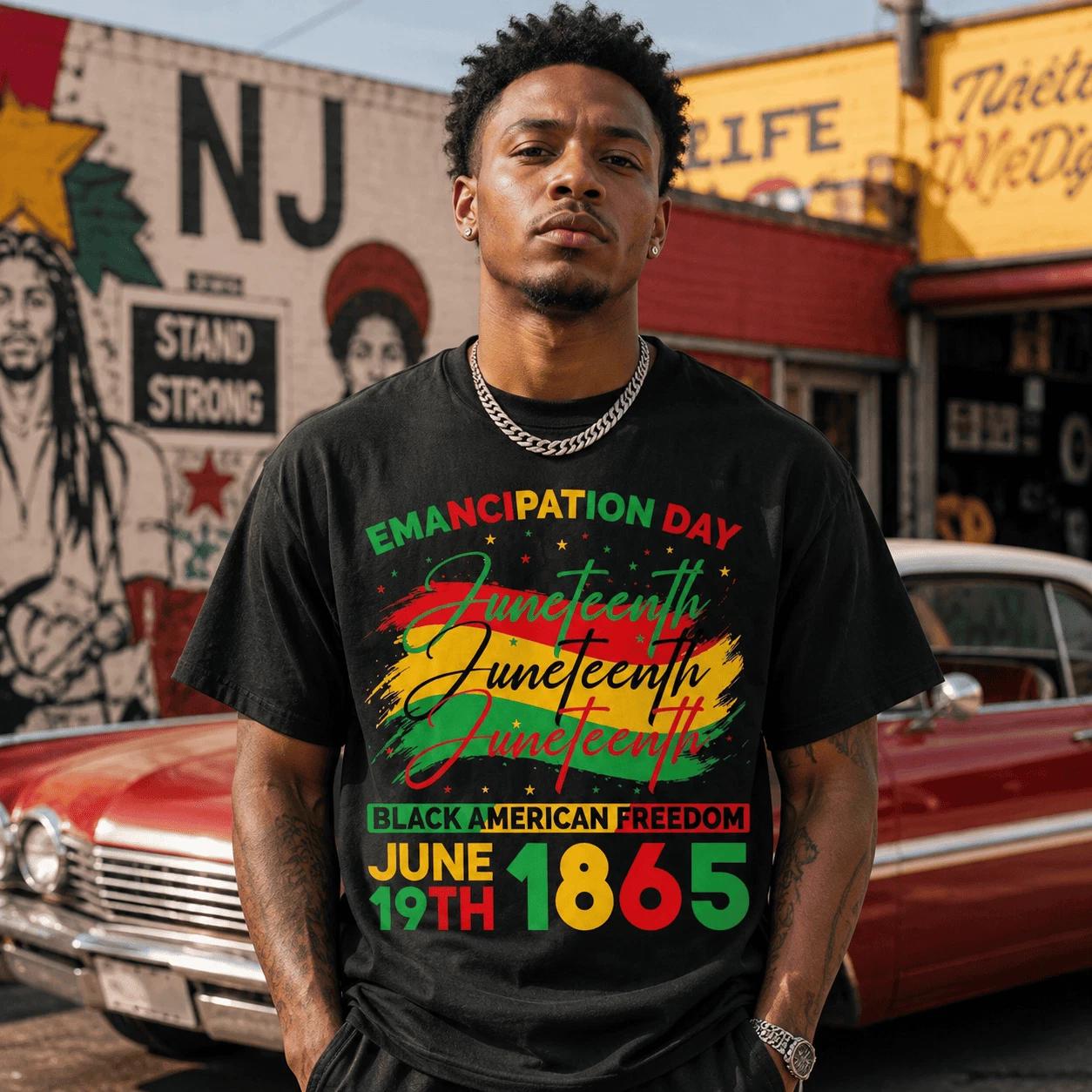 Juneteenth 1865 Black American Freedom Afro Pride Men s T-Shirt S