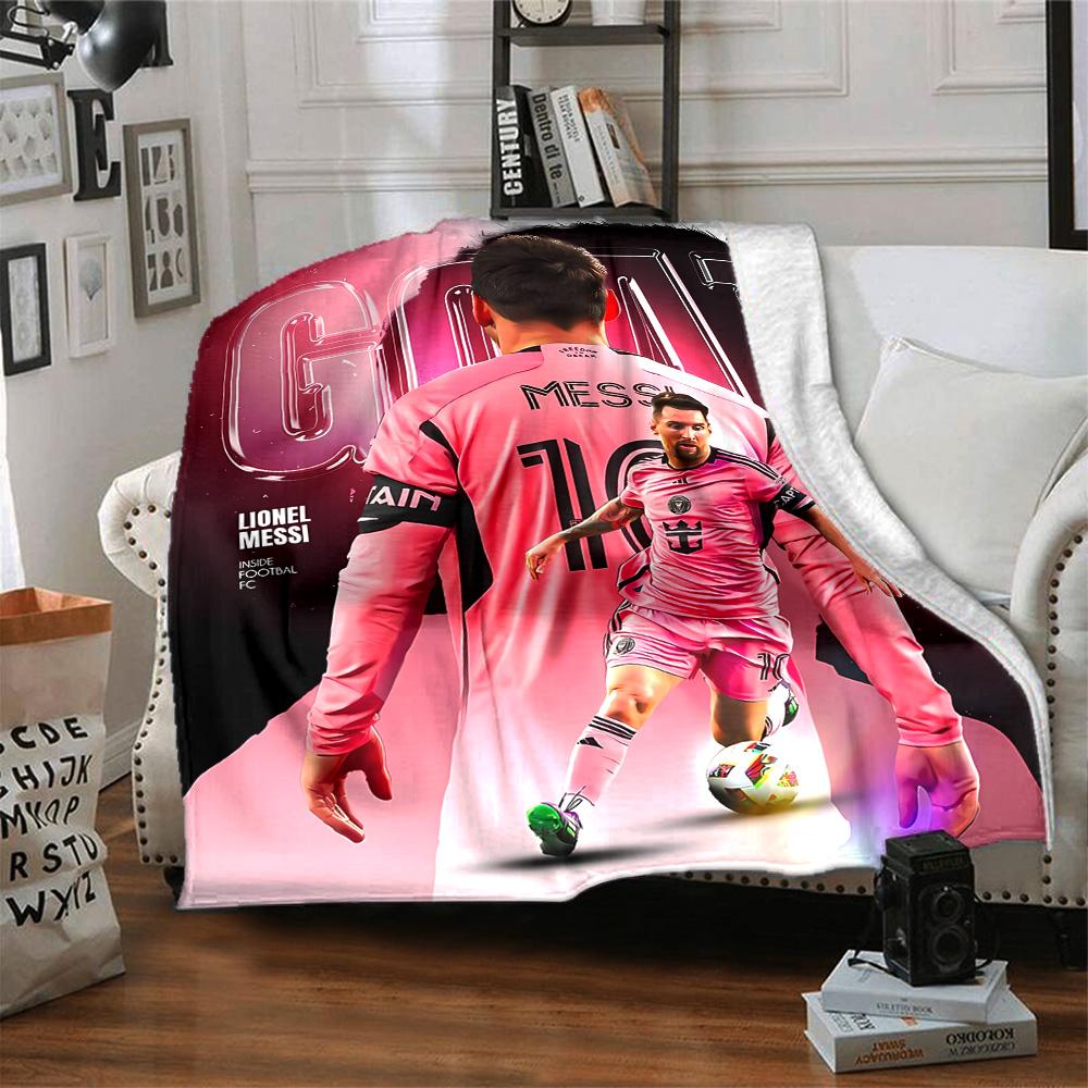 Lionel Messi's Assists Milestone Blanket Warmthful Decor Perfect for Bedding Livingroom Chair All-Season Use Playful Design