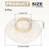 uxcell Mini Straw Hats 6-Pack, 4-inch Woven Straw Hats for Miniature Dolls, Dollhouse DIY Craft Decorative Accessories, Wood Tone, Size L