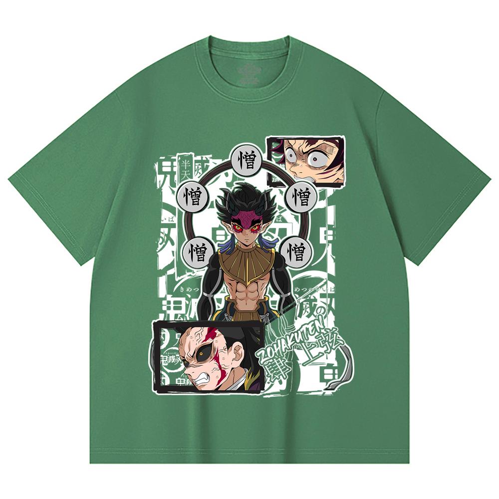 230 Gsm 100% Cotton Demon Slayer V106 Zohakuten Print Unisex Heavy Cotton T Shirt