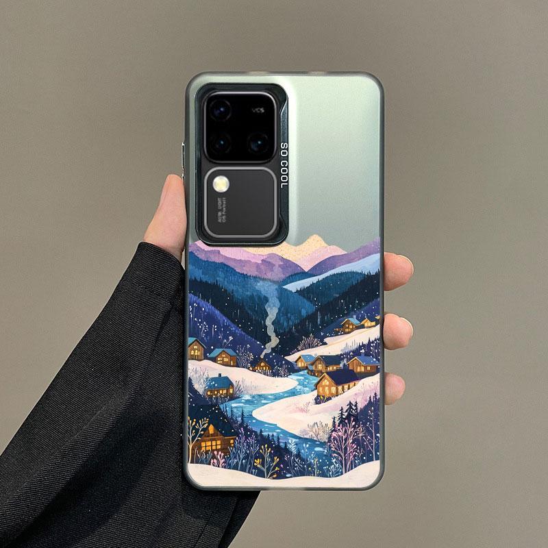 

For Samsung Galaxy S25 S22 Ultra Plus S24 S23 Ultra Plus FE S21 FE Laser Phone Case Norwegian Scenery Shockproof Back Covers Samsung S22