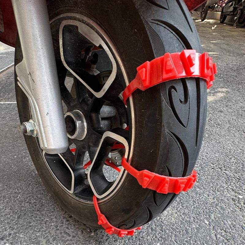 Snow Chains For Motorcycles Reusable Anti Snow Chain Nylon With Storage Bag Anti Skid Car Tire Chains Extrication Chain For Snow