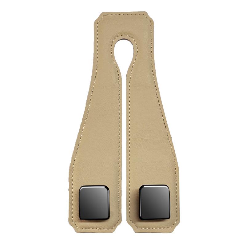 

1PC Quality Car Headrest Hook Premium Suede Rear Seat Hanging Dual Hook 20KG Large Load-Bearing Alloy Hook Hanger Universal бежевий