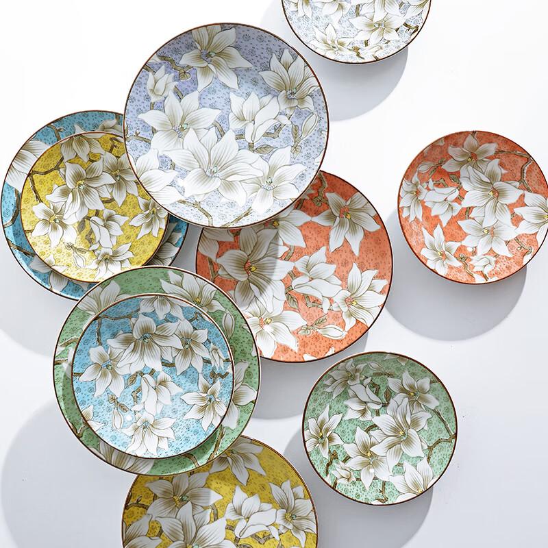 Japanese Style Wacai Magnolia Ceramic Deep Plate