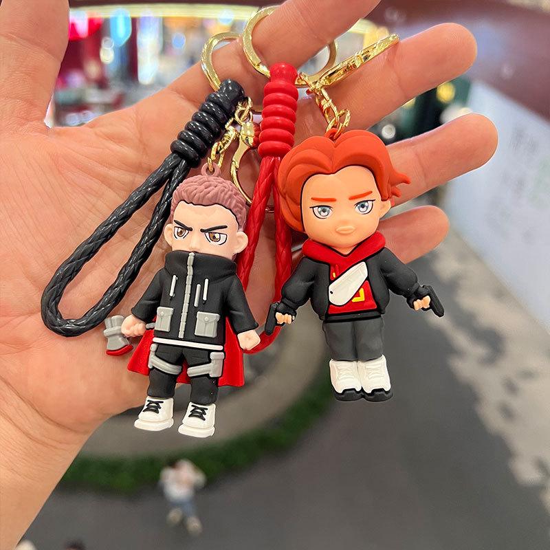 Avengers Cartoon Keychain: Captain America & Iron Man Figurine Pendant