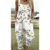 Women's Sleeveless Mid Rise 3D Digital Print Loose Casual Overalls Jumpsuit For Summer