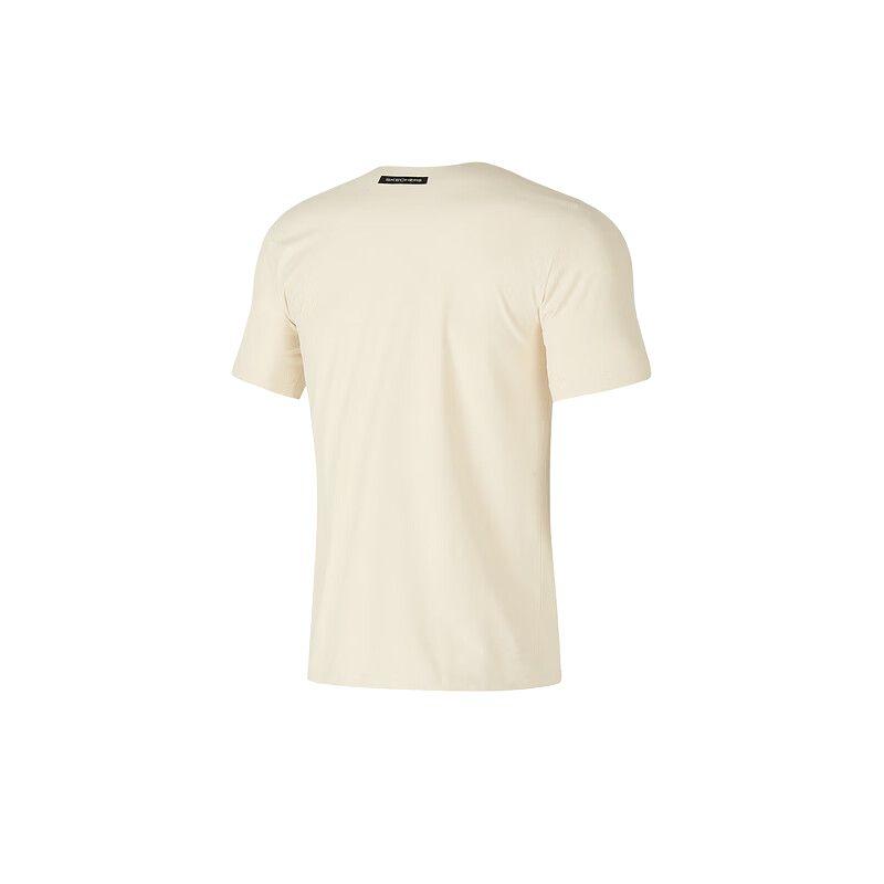 Skechers Quick-Dry Round Neck Short Sleeve T-Shirt Men Tops Sand P324M002-000H