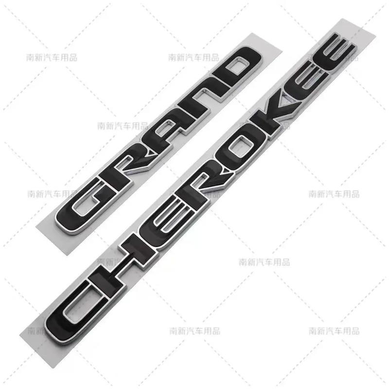 3D ABS Chrome Black Logo Grand Cherokee Emblem Letters Nameplate Car Door Badge Decal For Jeep Grand Cherokee Sticker Accessoies