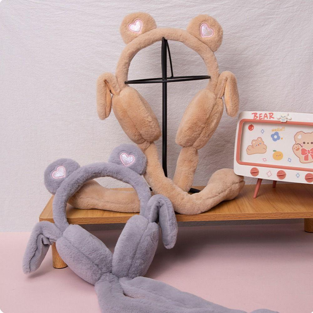 Airbag Winter Warm Earmuffs Heart Bear Plush Ear Muffs Cute Outdoor Ear Covers  for Ladies Girls