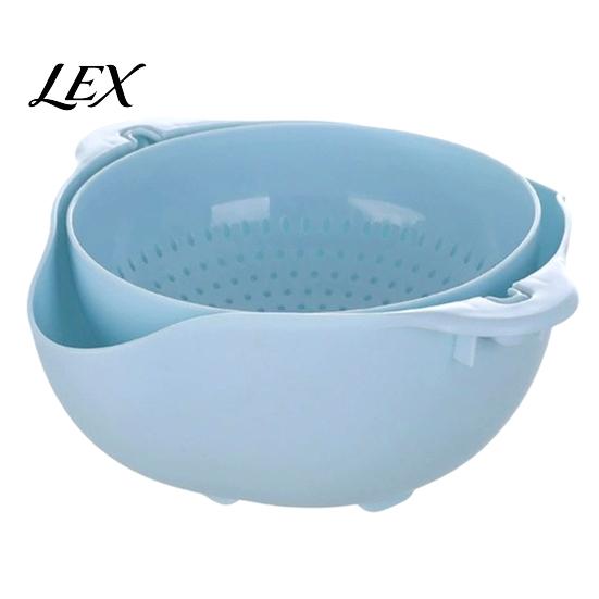Vegetable Fruit Cleaning Tool Double Layer Washing Basket, Multifunctional Draining Detachable Drainer Bowl & Colander, Strainer for Kitchen