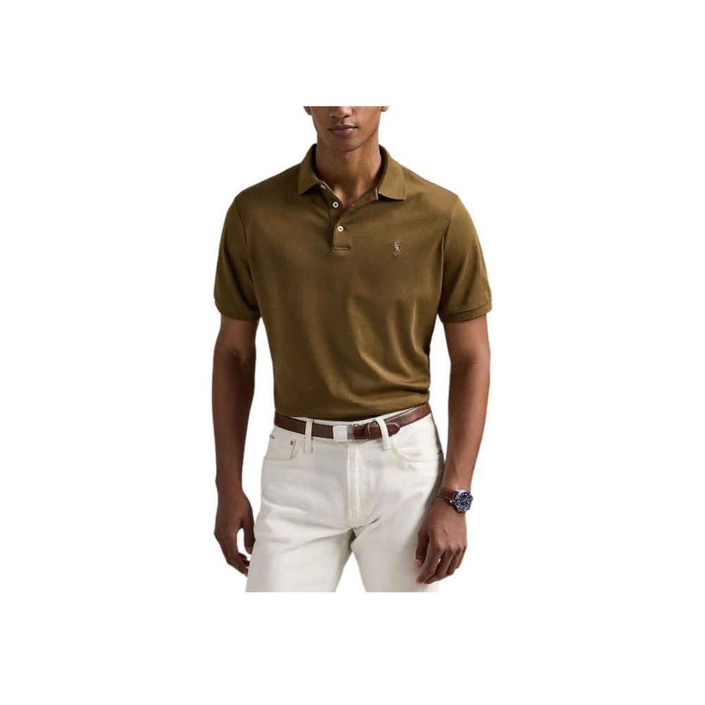Polo Ralph Lauren Logo Slim Fit Short Sleeve Polo Shirt Men tops Brown 710704319-172