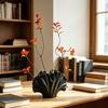 Ceramic Ginkgo Leaf Flower Vase, Artistic Leaf Shape Floral Container, Decorative Vase for Home Office Living Room Table Centerpiece