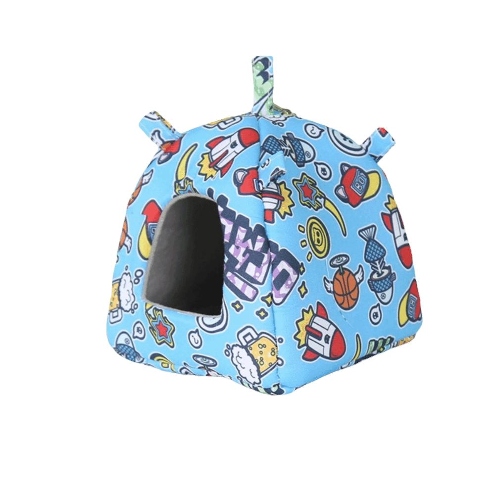 Print Design Parrot Hanging Hammock Cartoon Hamster Cage Nest Sleeping Bed Cave  for Pet Cage