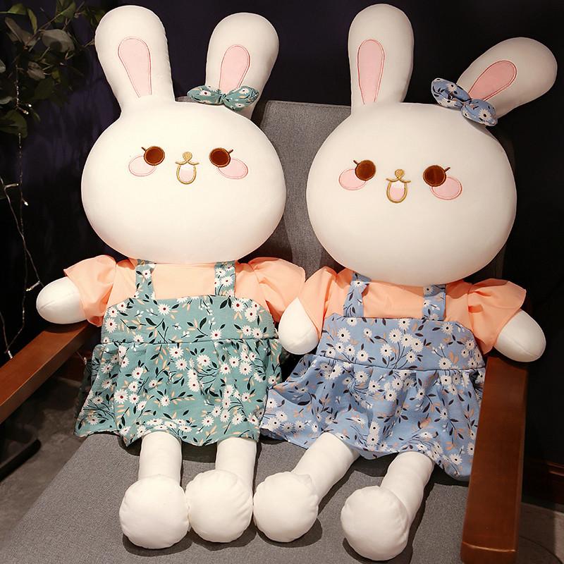 Super Niedliche Plüschpuppe mit Blumenmuster, Hase, Niedlich, Rock tragend, Kleiner Hase Stoffpuppe, Wurfkissen, Kindertagsgeschenk