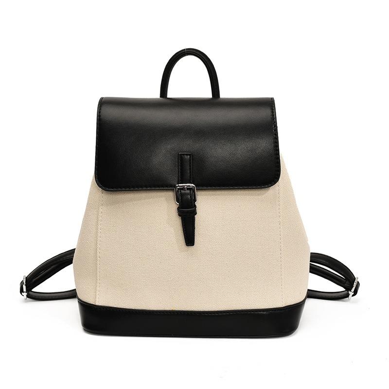 New Backpack Retro Fashion Large Capacity Contrast Color Matching Travel School Backpack