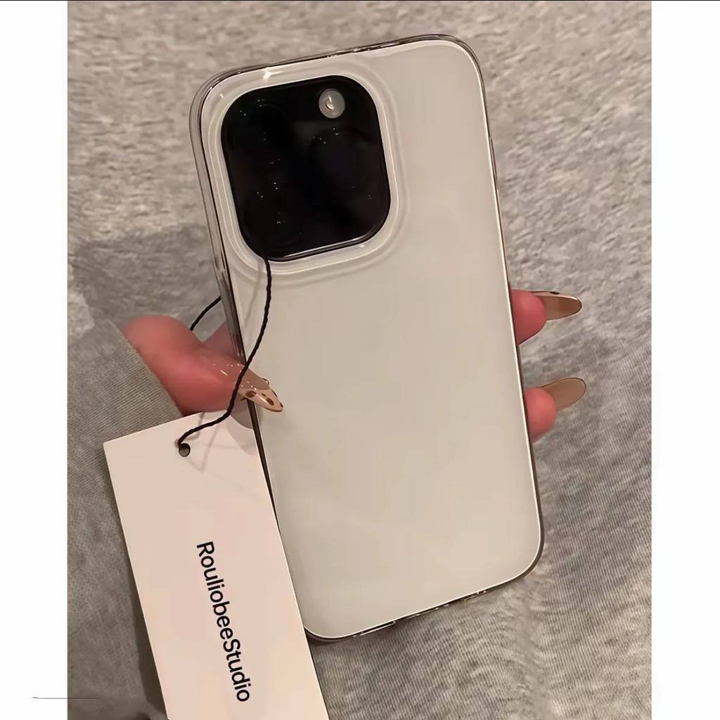 Simple Cartoon White Cute Puppy INS Korean Phone Case For IPhone 17 Air 16 15 14 Plus 13 12 11 Pro Max Y2K Clear Black Cover
