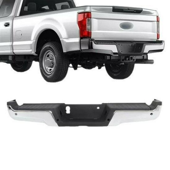 

2017-2022 Ford F250 Rear Bumper with Sensor Holes Black Painted