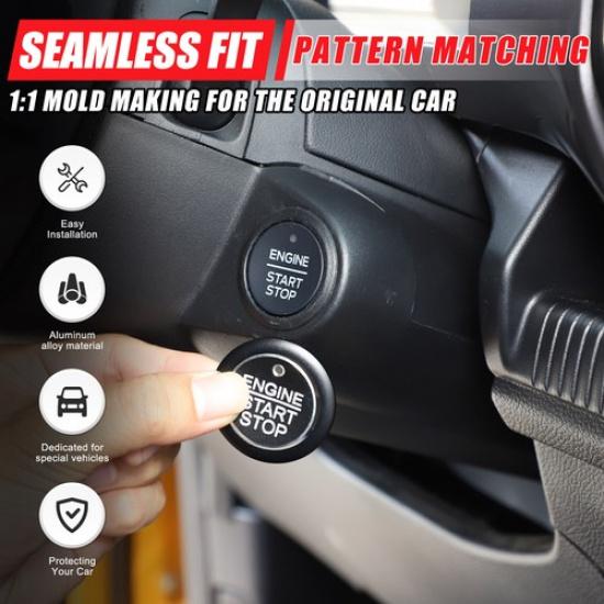 Black Engine Start Stop Button Cover Switch Trim for Ford Ranger +
