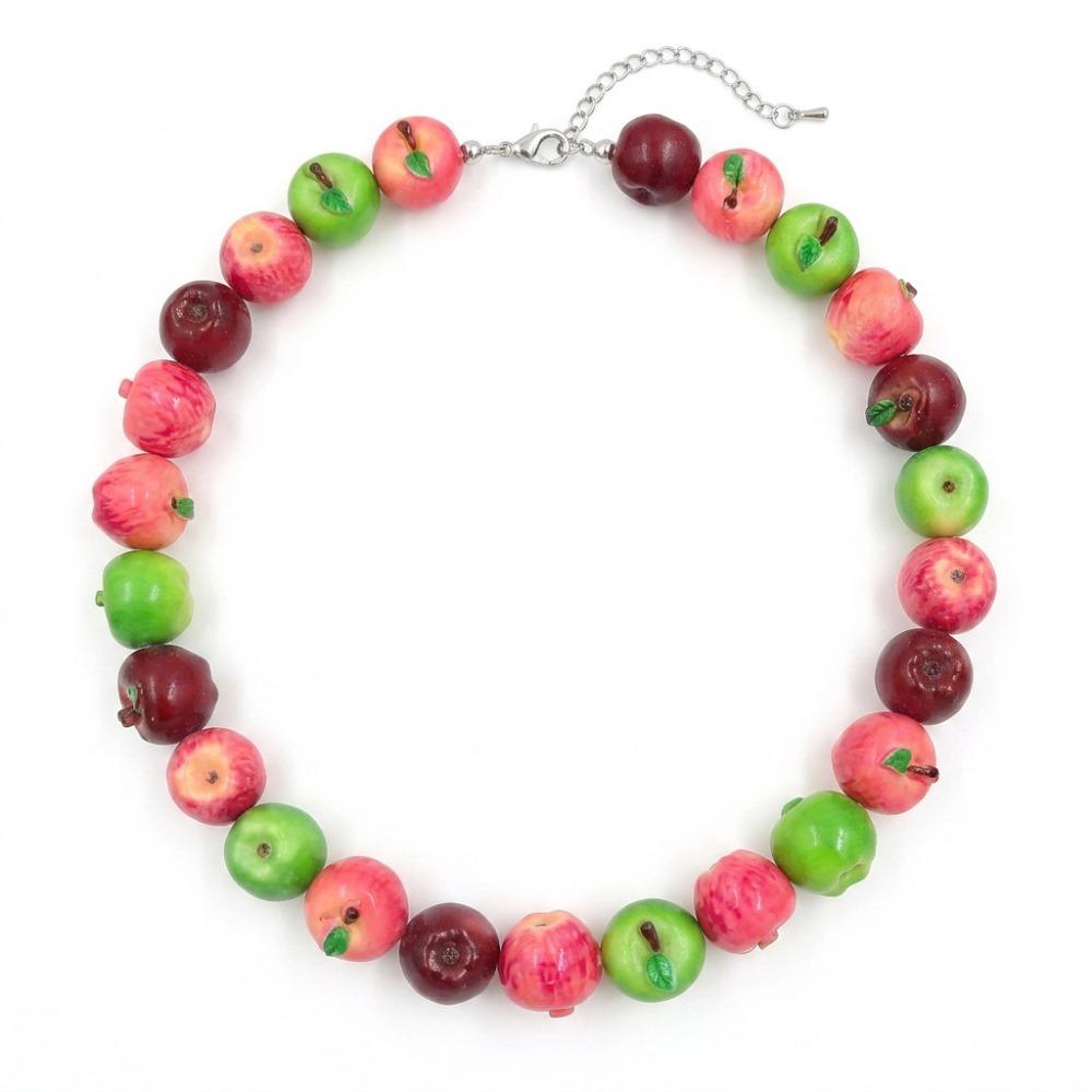 3D Fruit 3D Fruit Necklace Colorful Fruit Beaded Chain Necklace Handmade Necklace Party Use