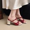 Fashion Summer Wedges Heel Women Slippers Fashion Open Toe Butterfly-knot Ladies Dress Slides Lazy Shoes  Women Shoes