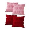 Pack of 2 Valentines Day Square Pillow Cases with Love Heart Plush Jacquard Design Decorative Cushion Covers Gift