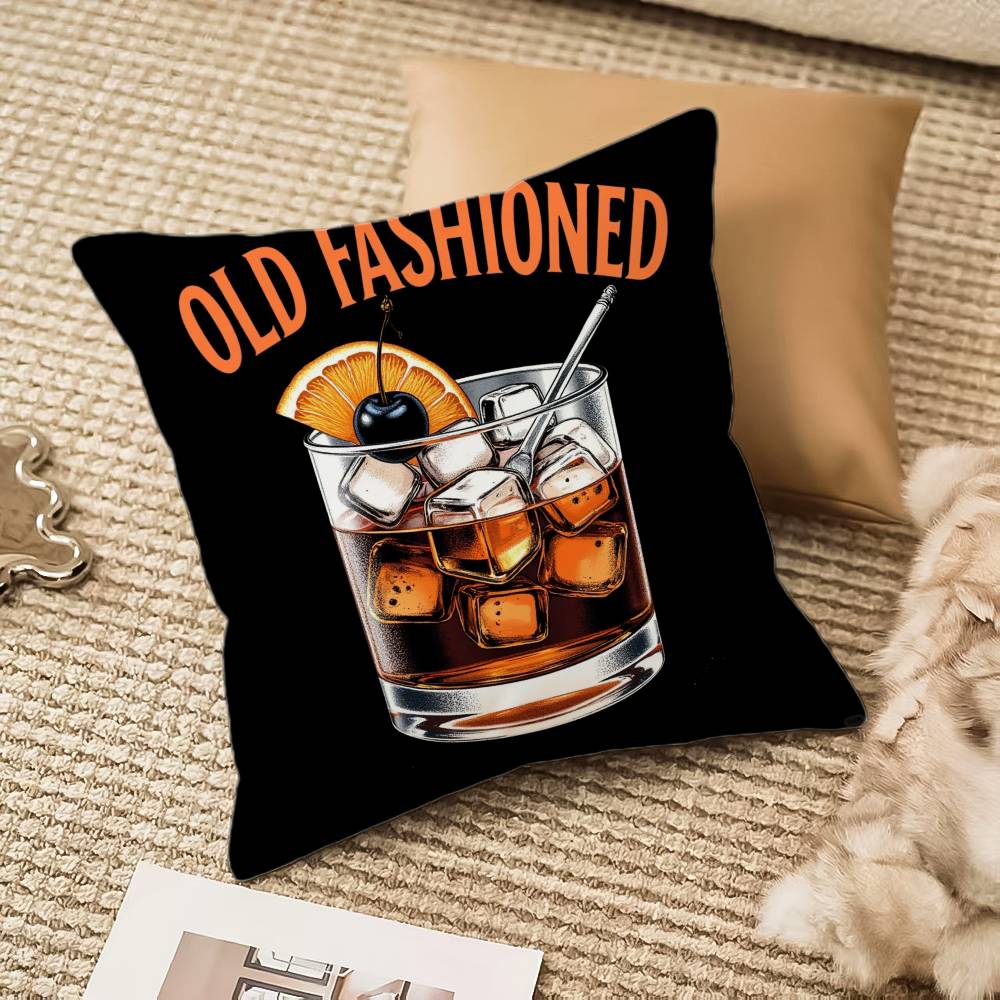 American Vintage Print Pillow Case Anti-dustmite Invisible Zipper Sofa Bed