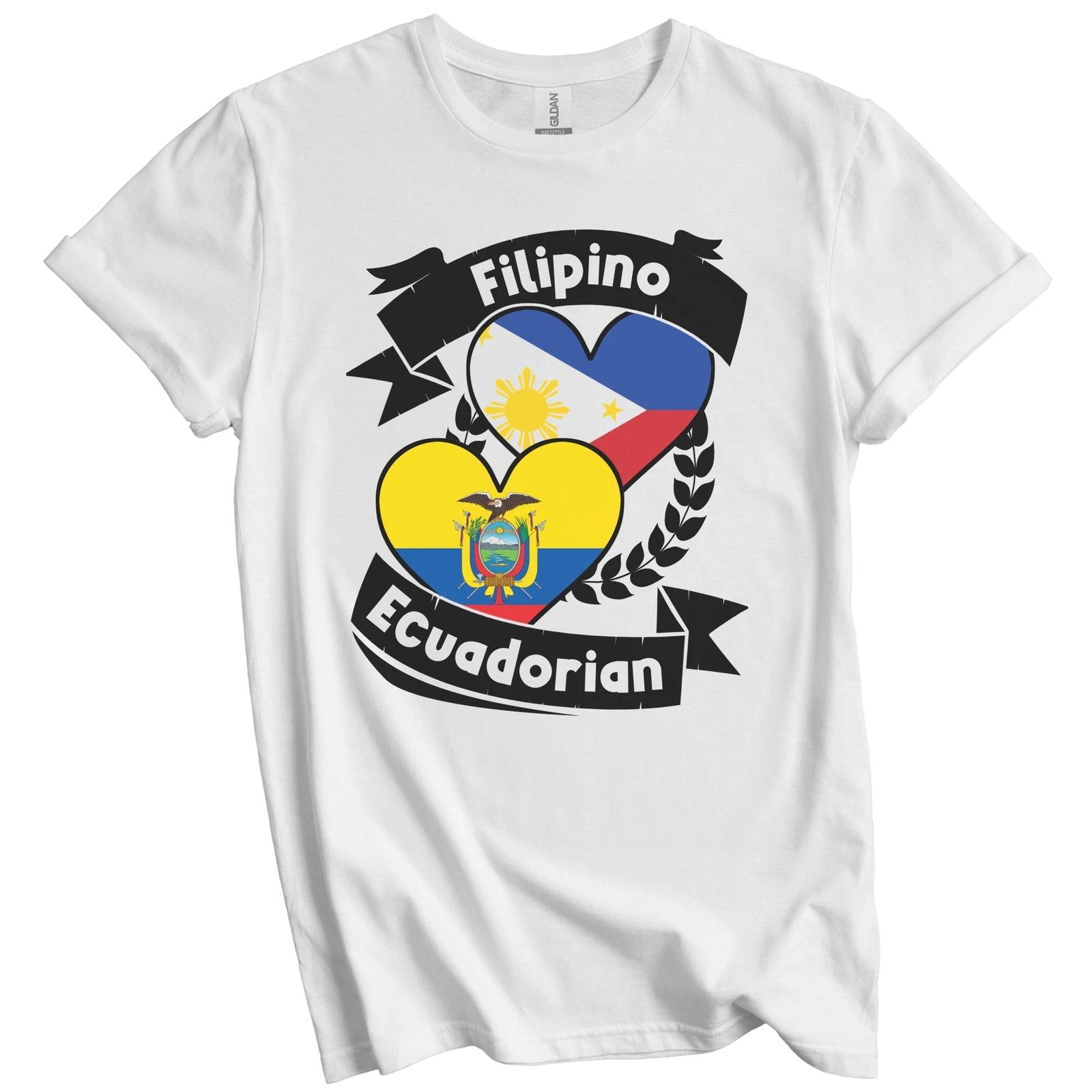 Filipino Ecuadorian Heart Flags Philippines Ecuador T-Shirt S