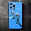 Ocean Cute Dolphin Soft Phone Case for iPhone 16 16E 17 Air 15 Pro Max 14 Plus 13 Mini 11 12 7 Black Cover Back Shell