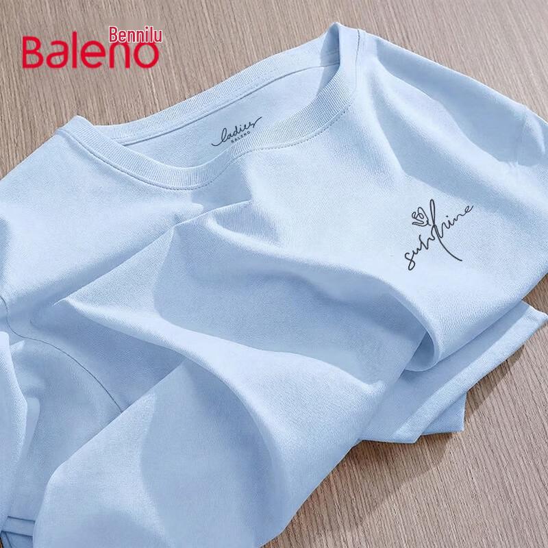 

Женская хлопковая футболка Baleno с принтом букв, с коротким рукавом 2XL