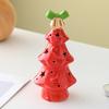 Ceramic Christmas Tree Night Light Glowing Decorative Lamp with Star Topper Xmas Tree Figurines for Holiday Home Decor