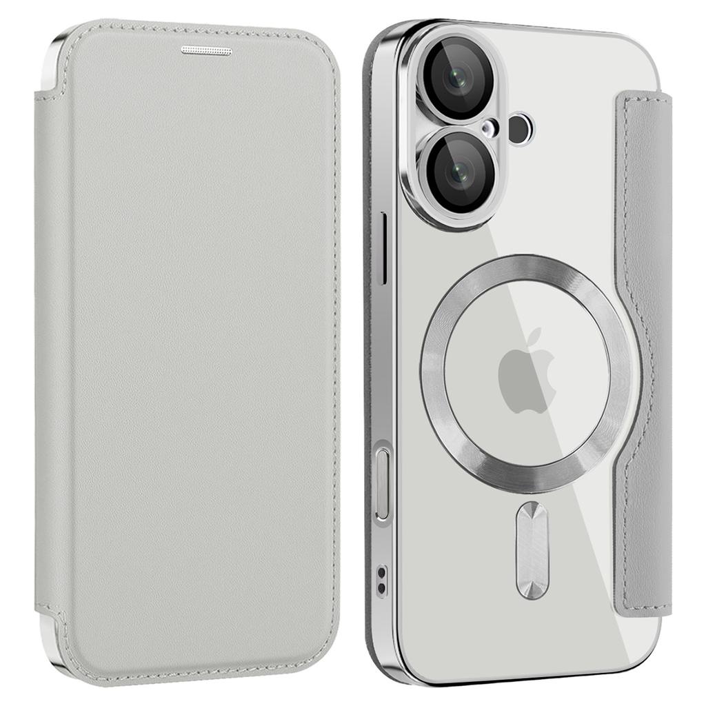 For iPhone 16 Magnetic Case RFID Blocking Leather Phone Cover