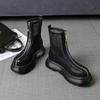Women's Summer Thick Sole High Top Mesh Boots Block Heel Round Toe Hollow Out Lightweight Breathable Zipper Sandals Cool Boots
