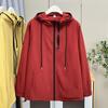 Plus Size Women Hooded Sporty Casual Windbreaker Outerwear Coat