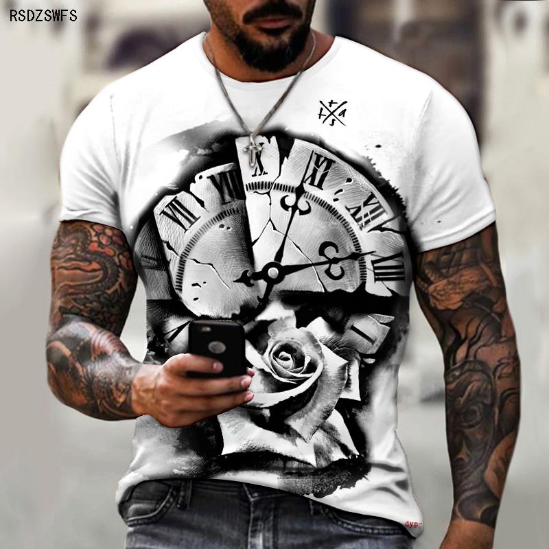 Summer Retro Gray Pointer 3d Printing Short Sleeve Men's T-shirt Cool Fashion Streetwear Round Neck T-shirts
