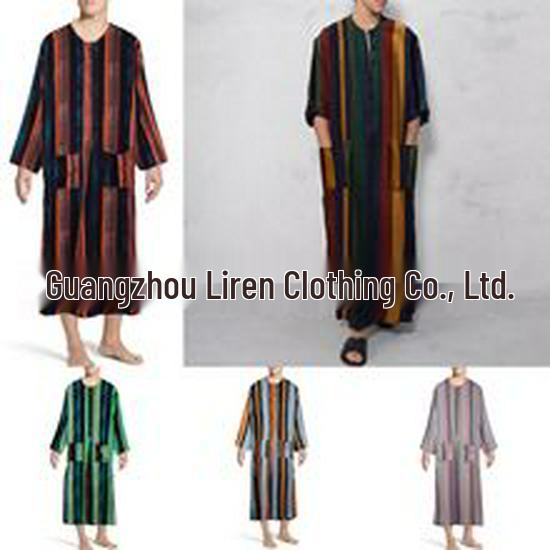 Men's Plus Size Striped Cardigan Jacket, Multi-Pocket, Long Sleeve, Lightweight, for Spring and Autumn 2025